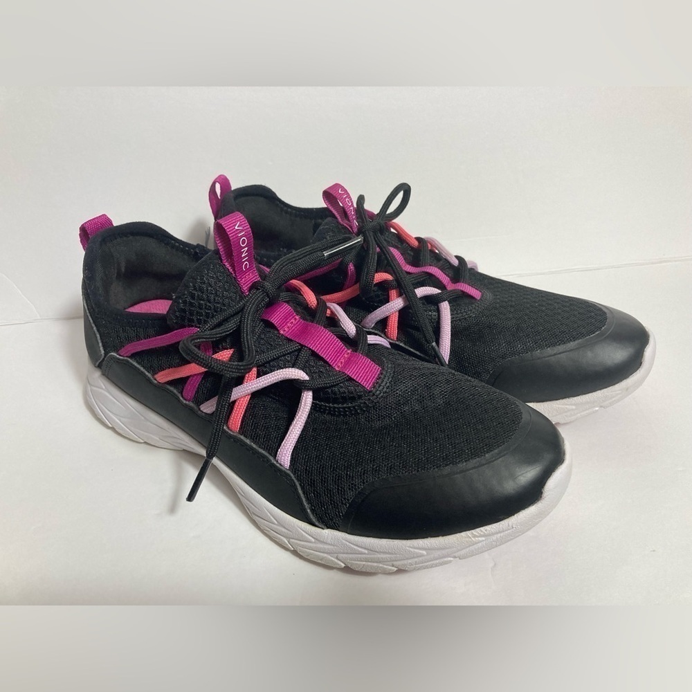 Vionic Zeliya black pink running shoes athletic sneakers women’s size 7.5